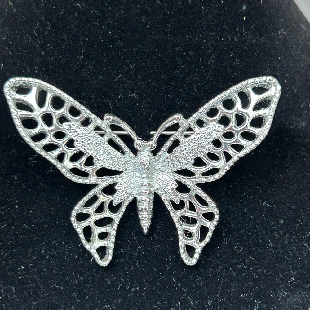 Sarah Coventry Silver Filigree Butterfly Brooch